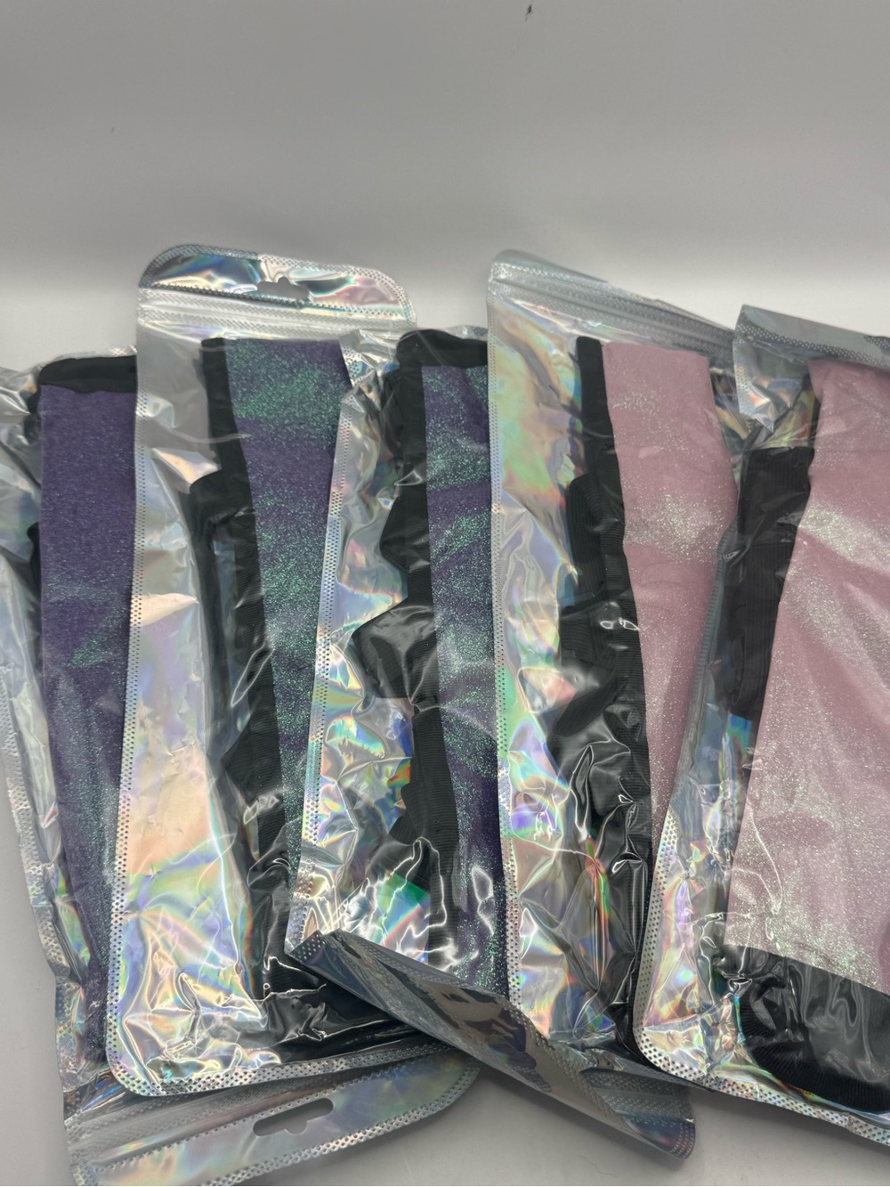 Lot of 5 Rave Fan Holsters Leg Holders Festival Folding Hand Fan Pink Purple